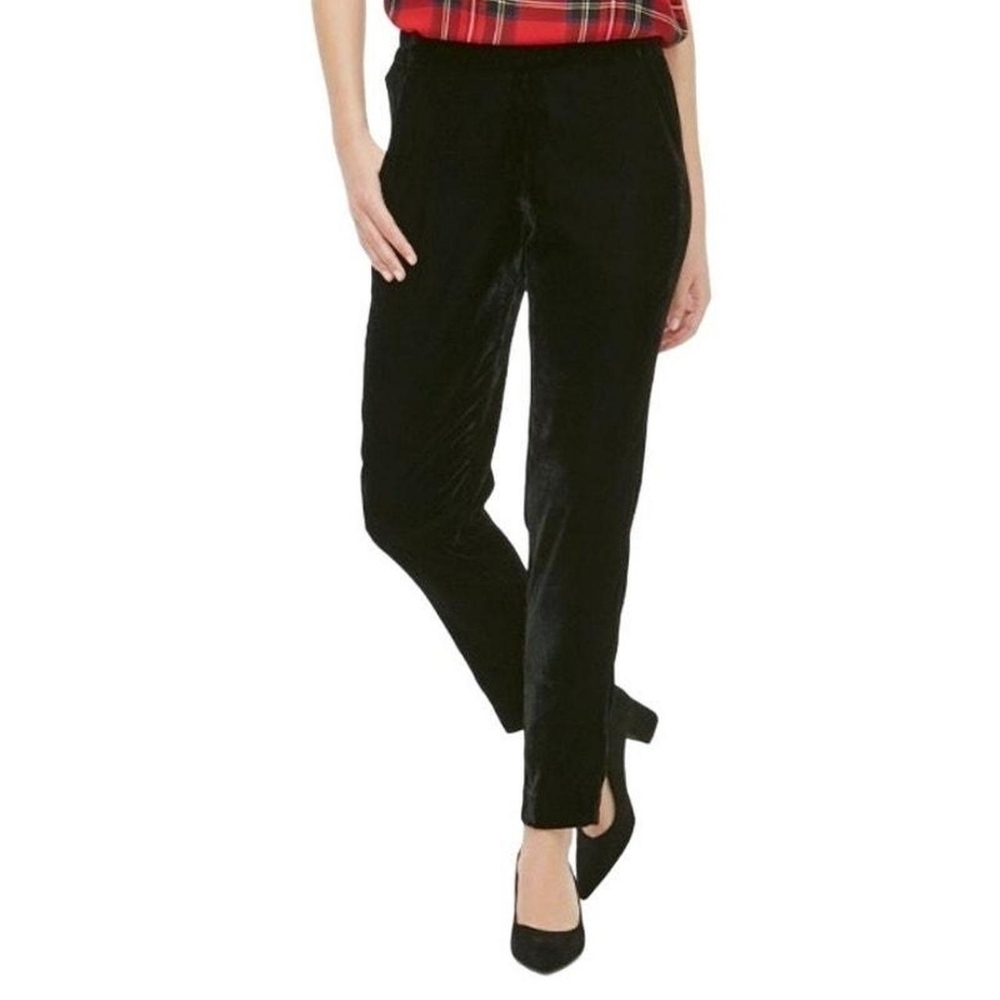 J. Crew Drapy velvet Jaime black pull on pants sz 4 new WP23